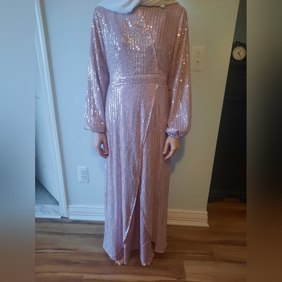Dusty rose pink abaya modest dress - Picture 4 of 9